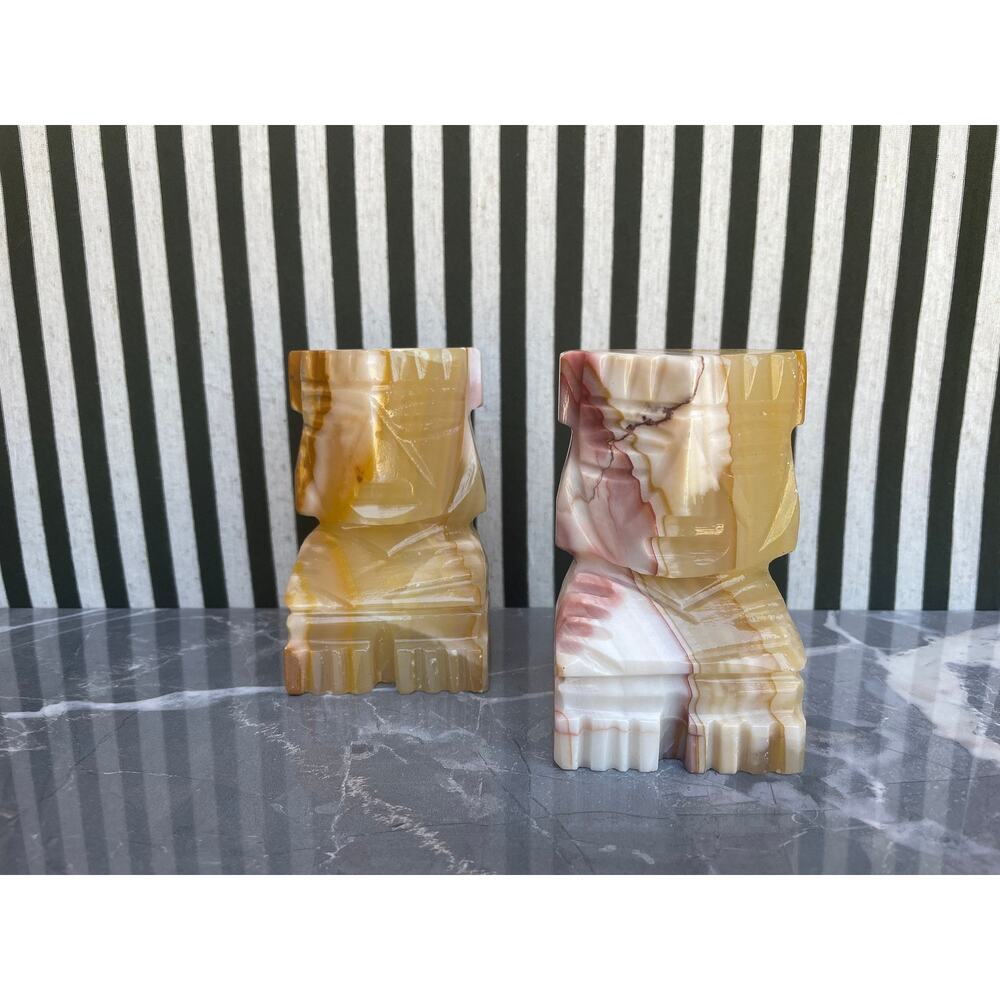 Pair of Aztec Onyx Bookend